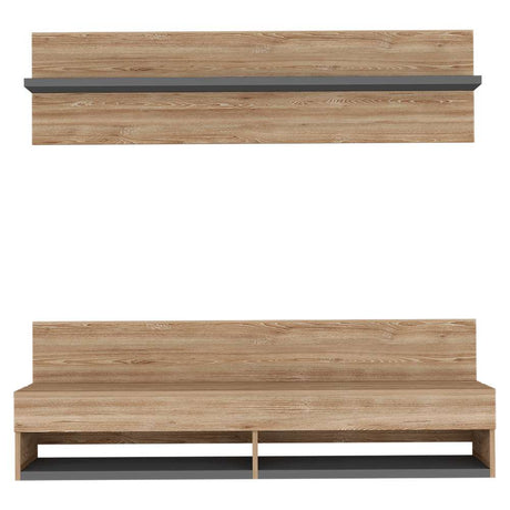 Panel de TV 2A Miel 137.7x134.6cm para TV Hasta 60 Pulgadas y con Dos Compartimientos - Muebles para TV | Bylmo