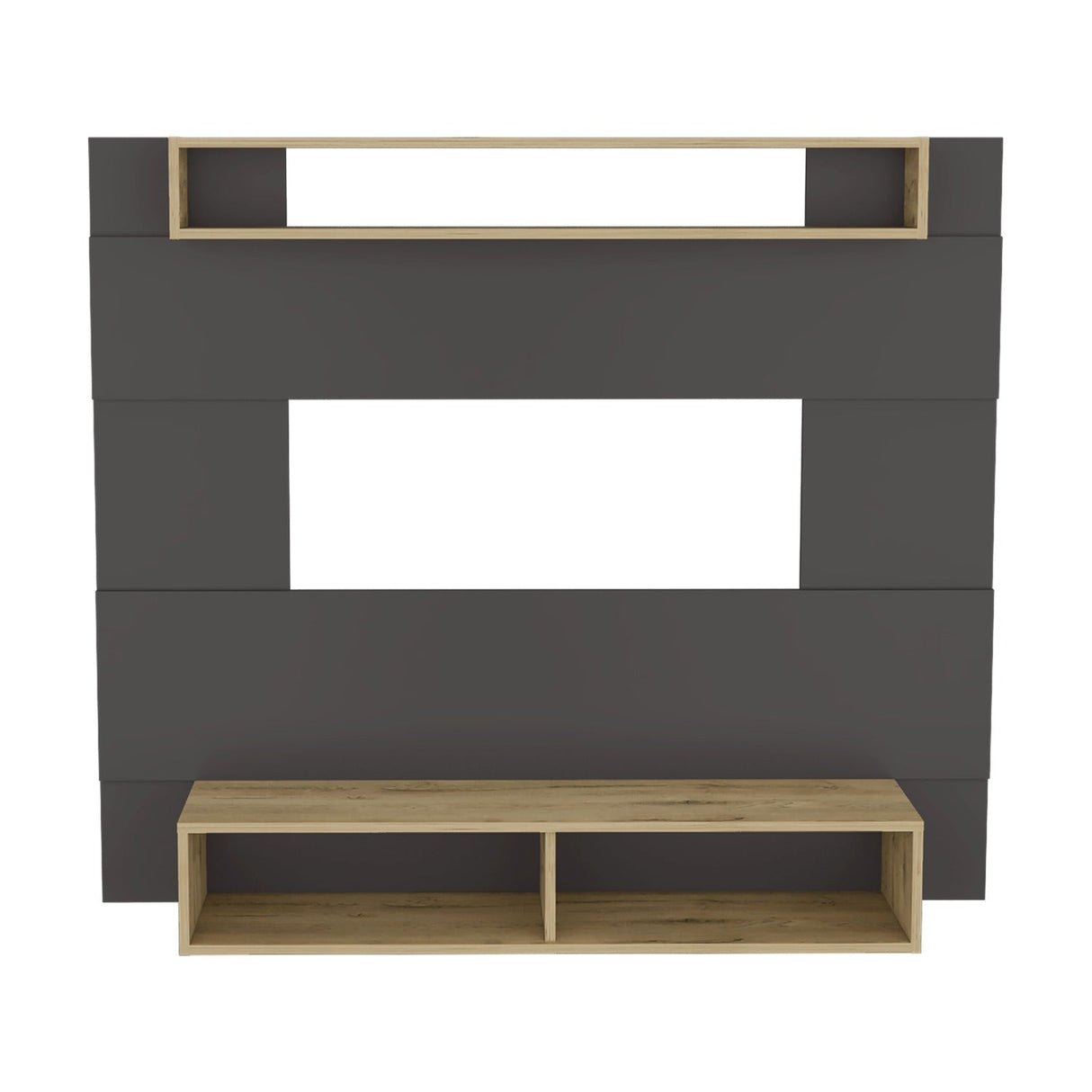 Panel de TV Charlotte Plomo 140x120cm Para TV Hasta 60 Pulgadas sin Cajones - Muebles de TV | Bylmo