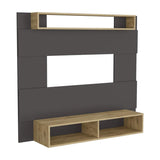 Panel de TV Charlotte Plomo 140x120cm Para TV Hasta 60 Pulgadas sin Cajones - Muebles de TV | Bylmo