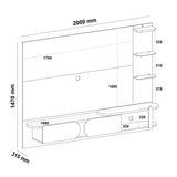 Panel de TV Luxury Pino y Blanco Hueso 200x147cm Para TV Hasta 65 Pulgadas con Dos Cajones y con Ranuras para Cables - Muebles de TV | Bylmo