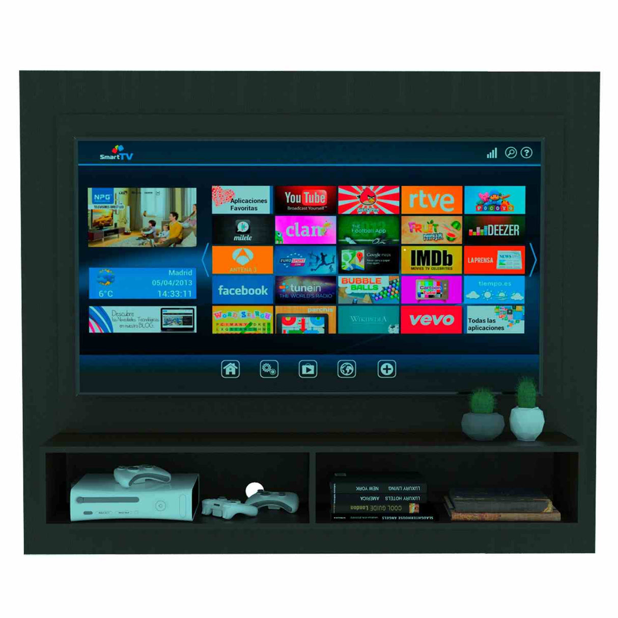 Panel de TV Vostok Wengue 155 cm Para TV de 55 Pulgadas - Muebles de TV | Bylmo