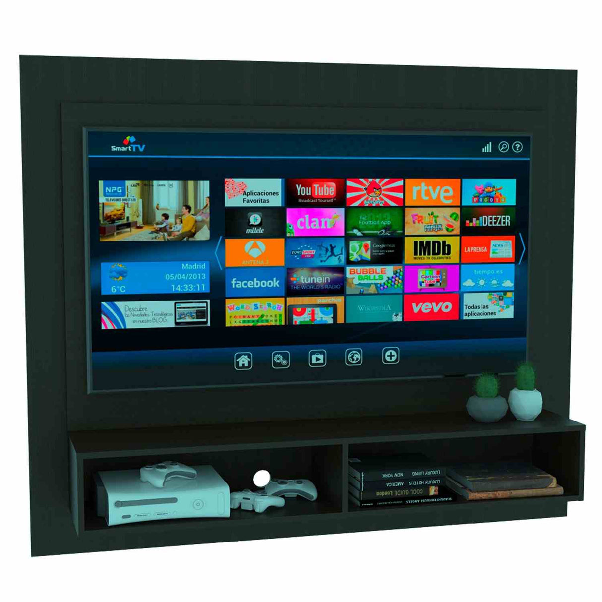 Panel de TV Vostok Wengue 155 cm Para TV de 55 Pulgadas - Muebles de TV | Bylmo