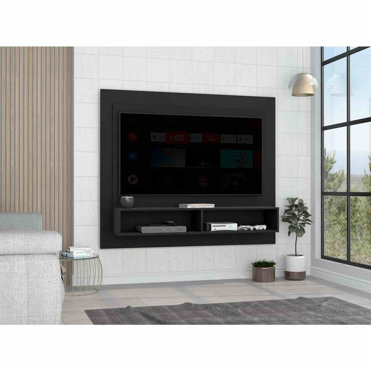 Panel de TV Vostok Wengue 155 cm Para TV de 55 Pulgadas - Muebles de TV | Bylmo