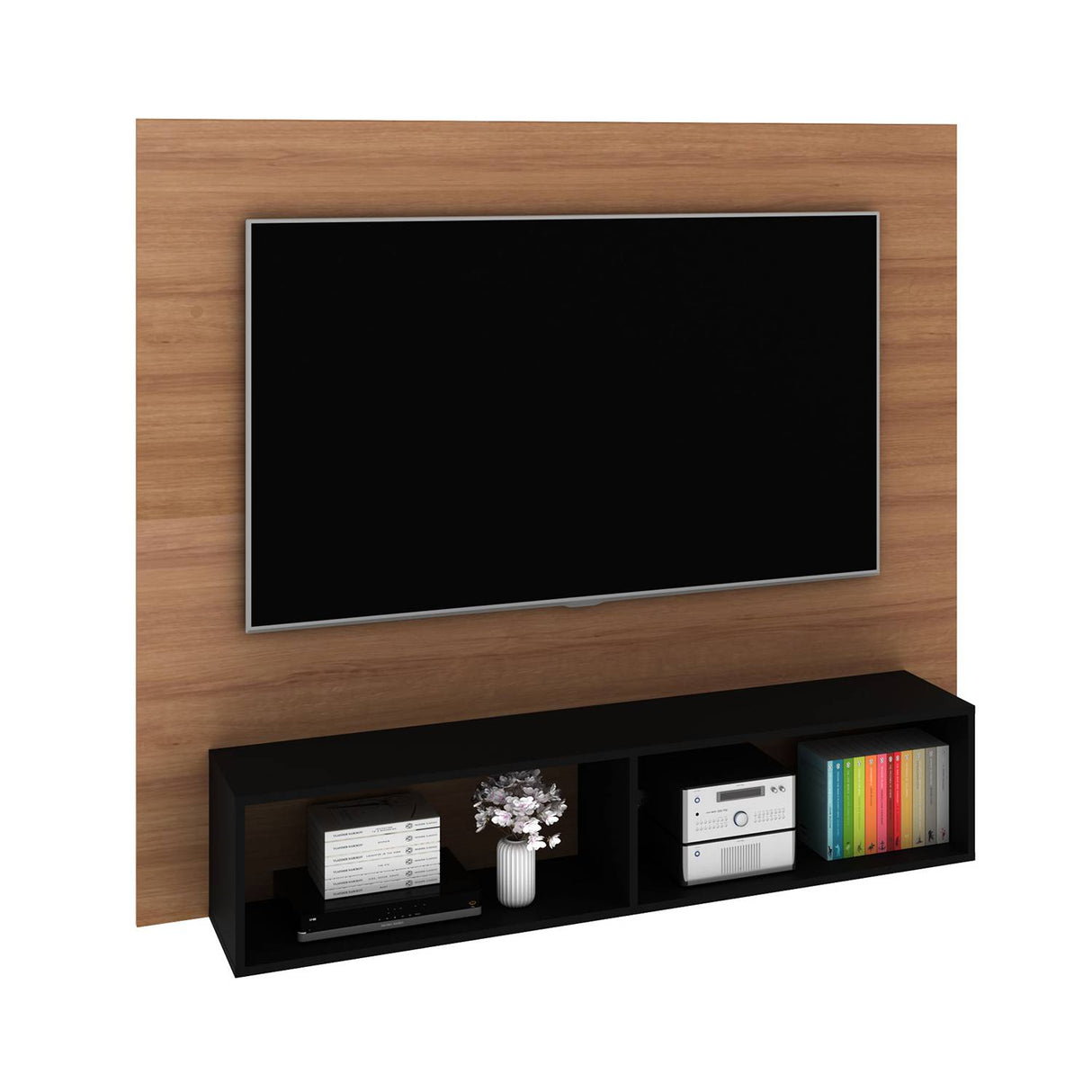 Panel de TV Esperanza Almendra y Negro 160 cm - Muebles para TV | Bylmo