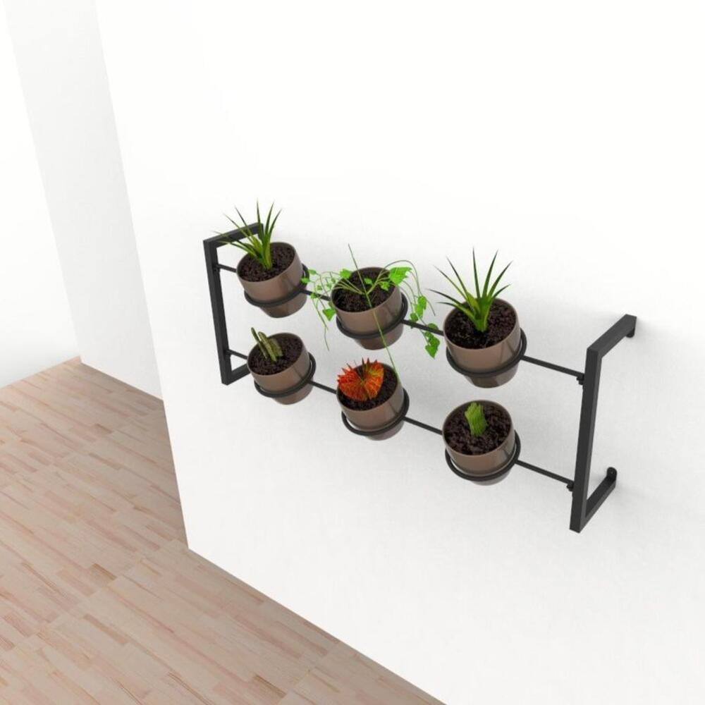 Porta Macetas Lucy Negro 120 cm - Repisas y Percheros | Bylmo