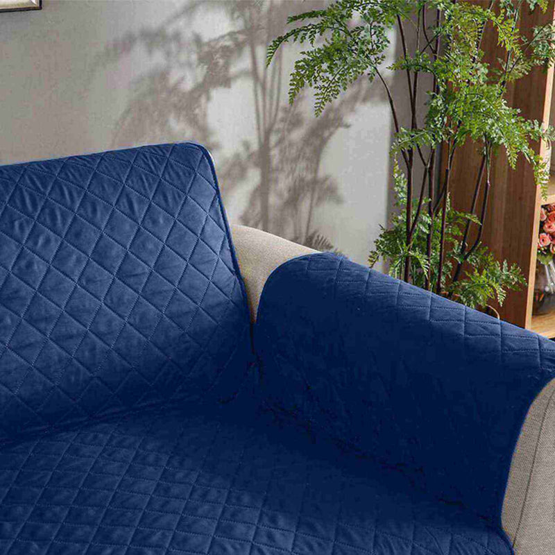Protector de Sofá Conforta Azul 180 cm de 3 Puestos Ajustable