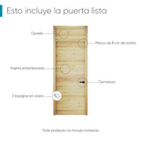Kit Puerta con Marco Prakti Duna 80x235cm con Acabado Melaminado para Interiores con Cenefa y de Apertura Izquierda - Puertas | Bylmo