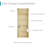 Kit Puerta con Marco Prakti Duna 90x235cm con Acabado Melaminado para Interiores con Cenefa y de Apertura Derecha - Puertas | Bylmo