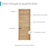 Kit Puerta con Marco Prakti Miel 90x235cm con Acabado Melaminado para Interiores con Cenefa y de Apertura Derecha - Puertas | Bylmo
