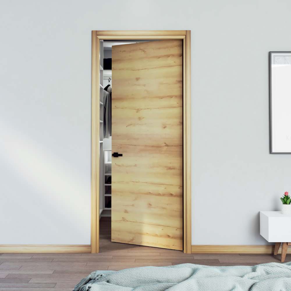 Kit Puerta con Marco Prakti Duna 80x215cm con Acabado Melaminado para Interiores y de Apertura Derecha - Puertas | Bylmo