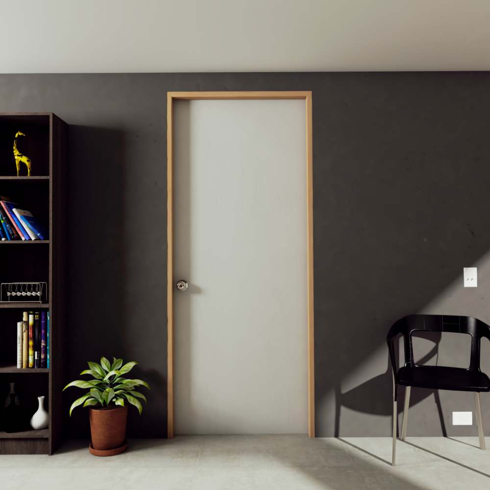 Kit Puerta con Marco Madera 80x208cm con Acabado Virgen para Interiores y de Apertura Derecha - Puertas | Bylmo