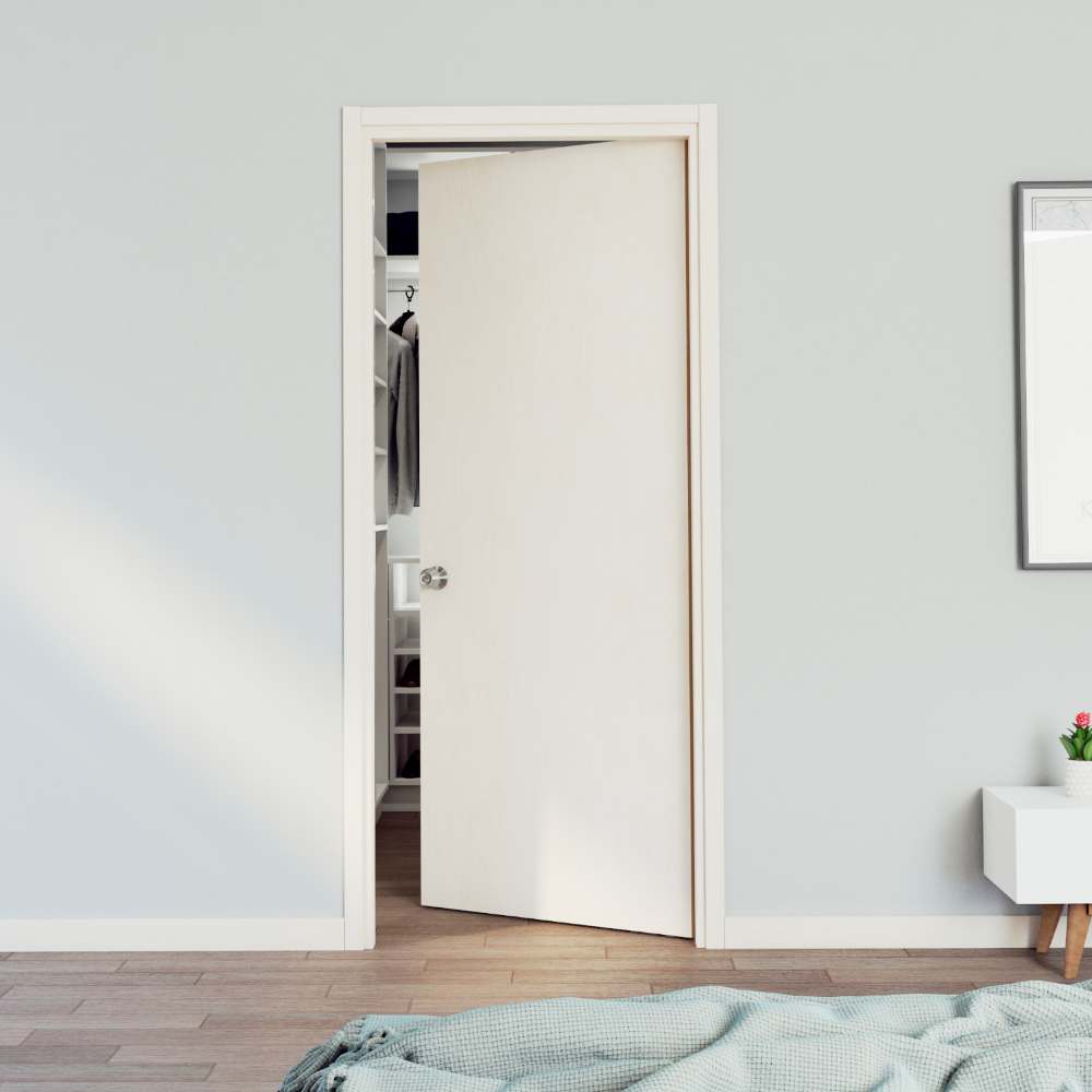 Kit Puerta con Marco Madera 80x208cm con Acabado Virgen para Interiores y de Apertura Derecha - Puertas | Bylmo
