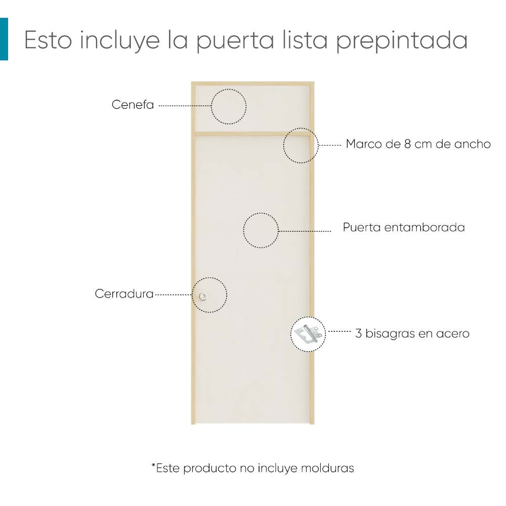 Puerta Denoiser Prepintada 80 cm Derecha - Puertas | Bylmo
