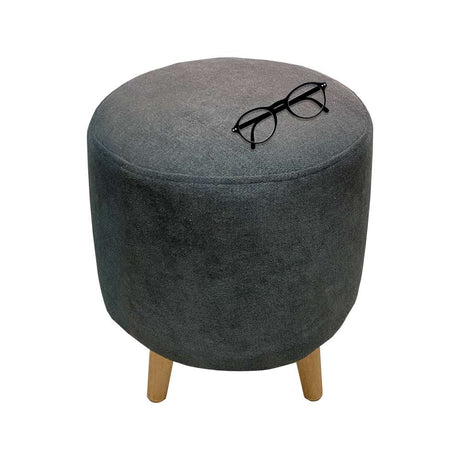 Puff Andy Gris Grafito 31 cm Redondo - Sofas | Bylmo