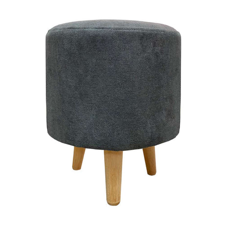 Puff Andy Gris Grafito 31 cm Redondo - Sofas | Bylmo