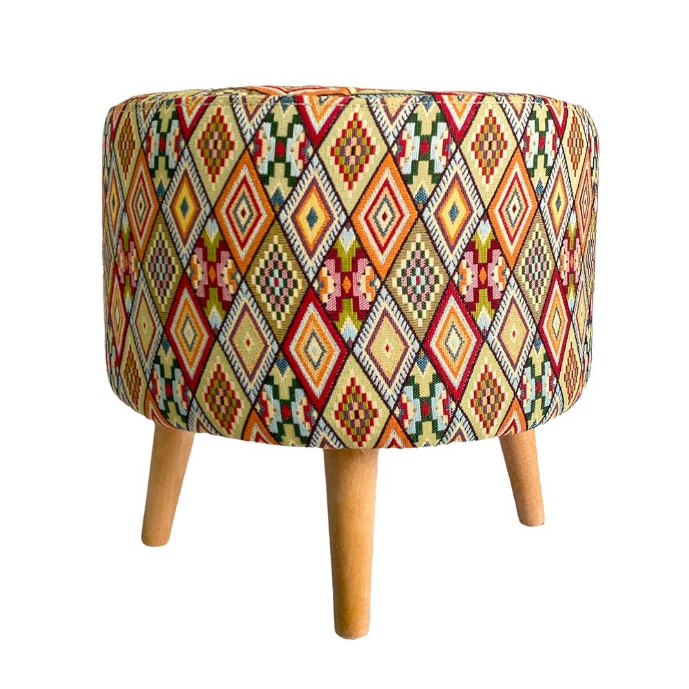 Puff Artemiza Multicolor 40x40cm de Un Puesto Redondo con Tapizado Liso - Sofas | Bylmo