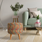 Puff Artemiza Multicolor 40x40cm de Un Puesto Redondo con Tapizado Liso - Sofas | Bylmo