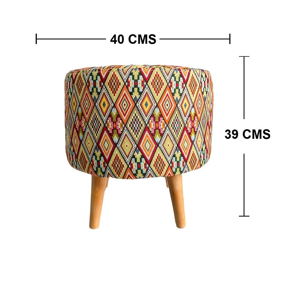 Puff Artemiza Multicolor 40x40cm de Un Puesto Redondo con Tapizado Liso - Sofas | Bylmo