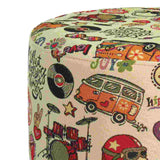 Puff Hippie Multicolor 40 cm con Patas de Madera - Sofas y Poltronas | Bylmo