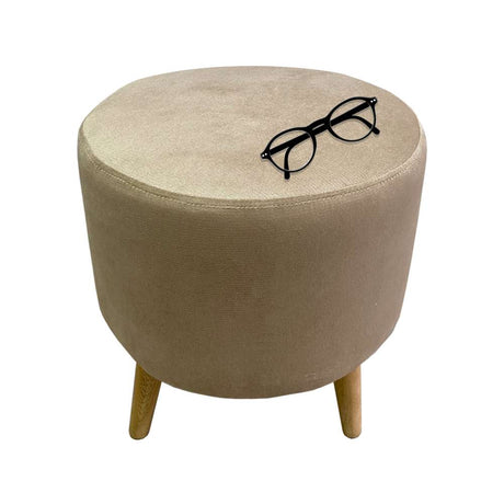 Puff Beige 40 cm Redondo - Sofas | Bylmo