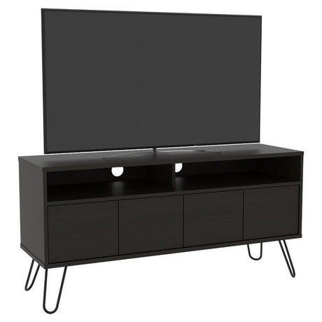 Rack Vassel Duna y Wengue 123 cm con Cuatro Puertas - Muebles para TV | Bylmo