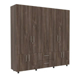 Closet Confort Cafe Expreso 200 cm con Ocho Puertas y Dos Cajones - Closets | Bylmo