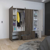 Closet Confort Cafe Expreso 200 cm con Ocho Puertas y Dos Cajones - Closets | Bylmo