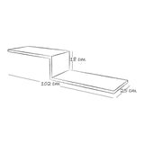 Repisa Rovere 102x25cm Rectangular con Dos Entrepaños - Repisas y Percheros | Bylmo