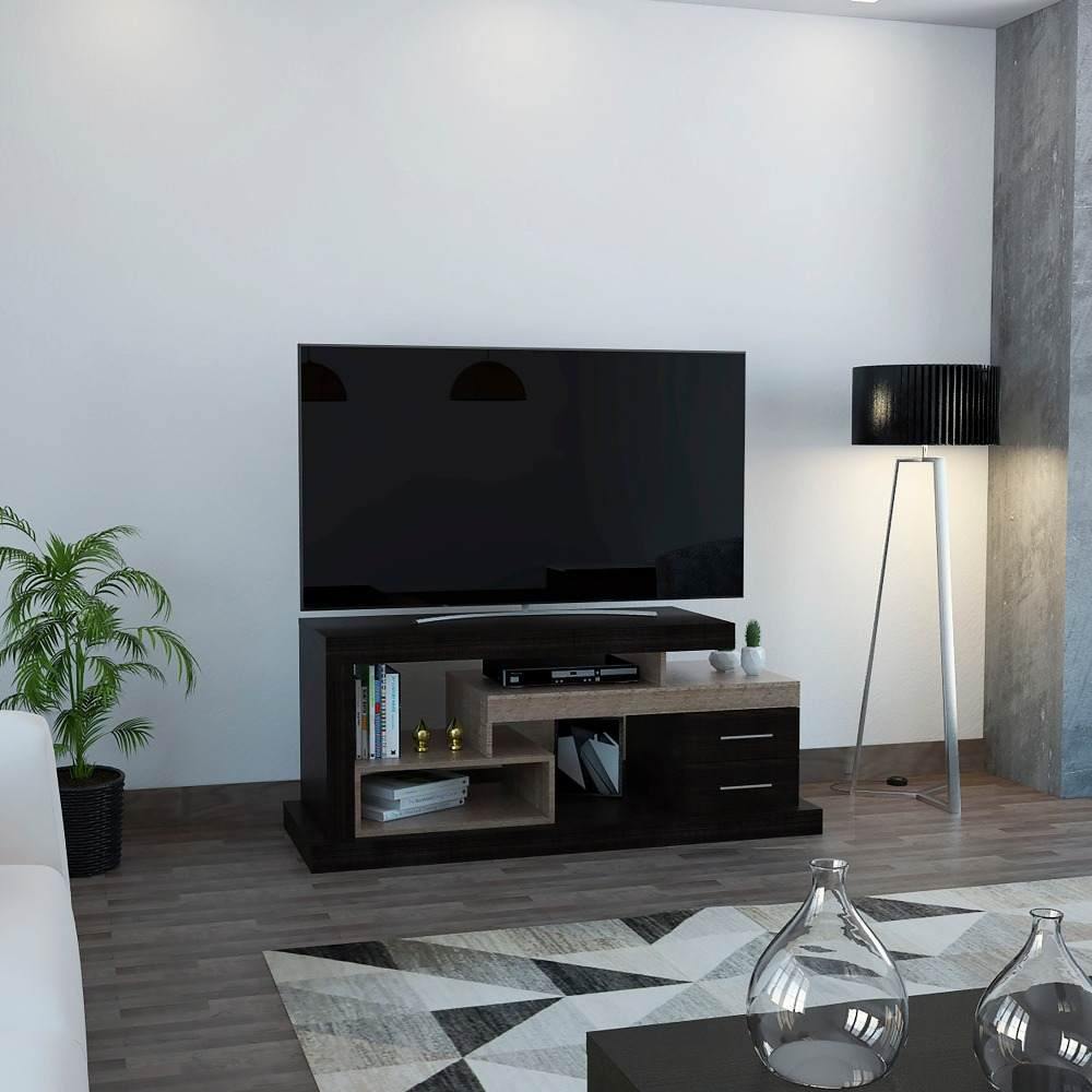 Rack Le Blanc Roble 139 cm con Dos Cajones - Muebles para TV | Bylmo