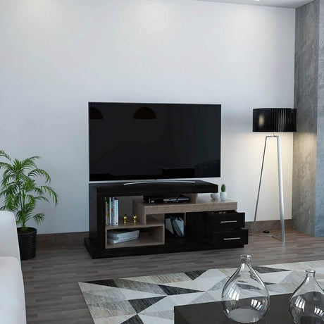 Rack Le Blanc Roble 139 cm con Dos Cajones - Muebles para TV | Bylmo