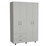 Closet River Blanco 120 cm con Cuatro Puertas y Dos Cajones - Closets | Bylmo