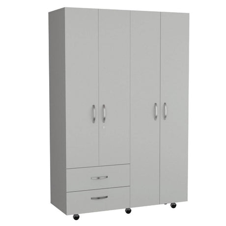 Closet River Blanco 120 cm con Cuatro Puertas y Dos Cajones - Closets | Bylmo