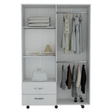 Closet River Blanco 120 cm con Cuatro Puertas y Dos Cajones - Closets | Bylmo