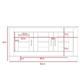 Rack Álcamo Siena 163 cm con Tres Puertas - Muebles para TV | Bylmo