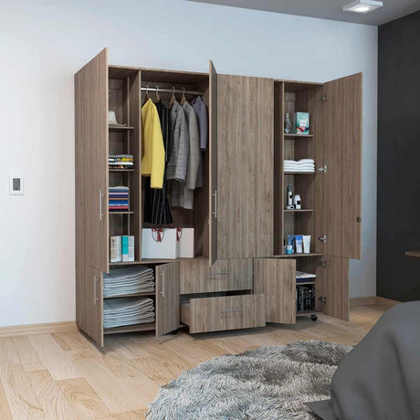 Closet Confort Miel 200 cm con Ocho Puertas y Dos Cajones - Closets | Bylmo