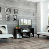 Rack de TV Extensible Beijing Wengue 120x54.5cm Para TV Hasta 50 Pulgadas sin Cajones y con Patas - Muebles para TV | Bylmo