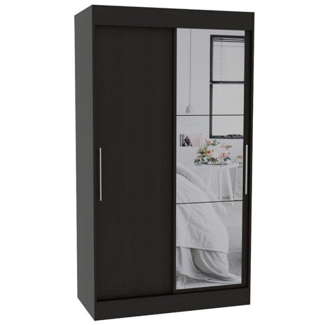 Closet Moratto Wengue 105 cm con Espejo y Dos Puertas - Closets | Bylmo