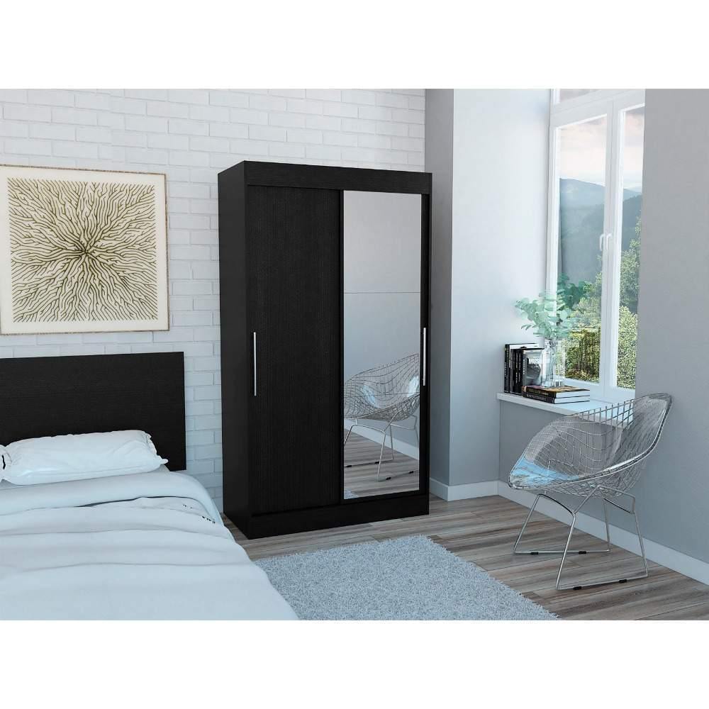 Closet Moratto Wengue 105 cm con Espejo y Dos Puertas - Closets | Bylmo