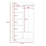 Closet Moratto Wengue 105 cm con Espejo y Dos Puertas - Closets | Bylmo