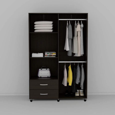 Closet River Wengue 120 cm con Cuatro Puertas y Dos Cajones - Closets | Bylmo