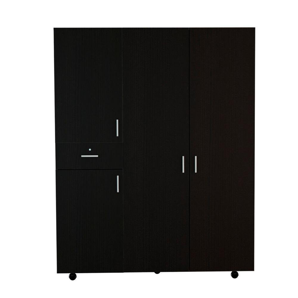 Closet Antartic Wengue 140 cm con Cuatro Puertas y Un Cajón - Closets | Bylmo