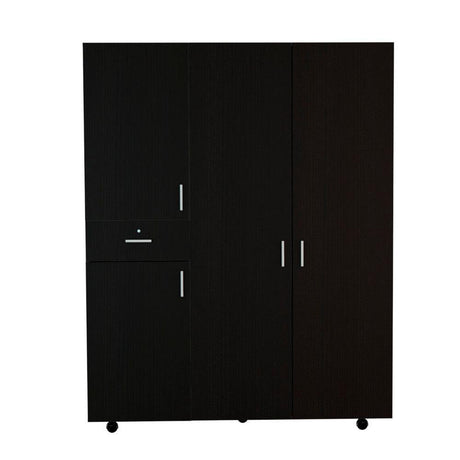 Closet Antartic Wengue 140 cm con Cuatro Puertas y Un Cajón - Closets | Bylmo
