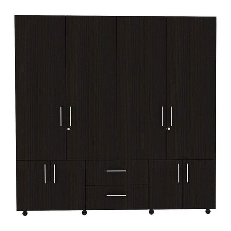 Closet Siena Wengue 200 cm con Ocho Puertas y Dos Cajones - Closets | Bylmo