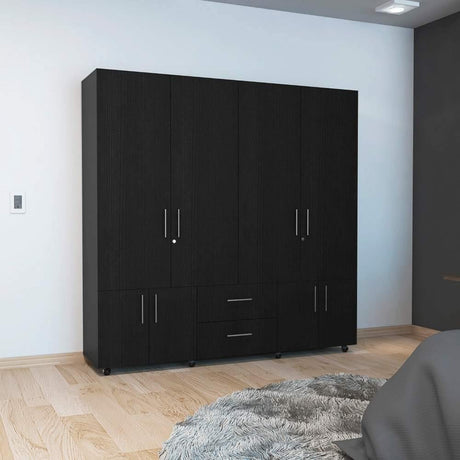 Closet Siena Wengue 200 cm con Ocho Puertas y Dos Cajones - Closets | Bylmo