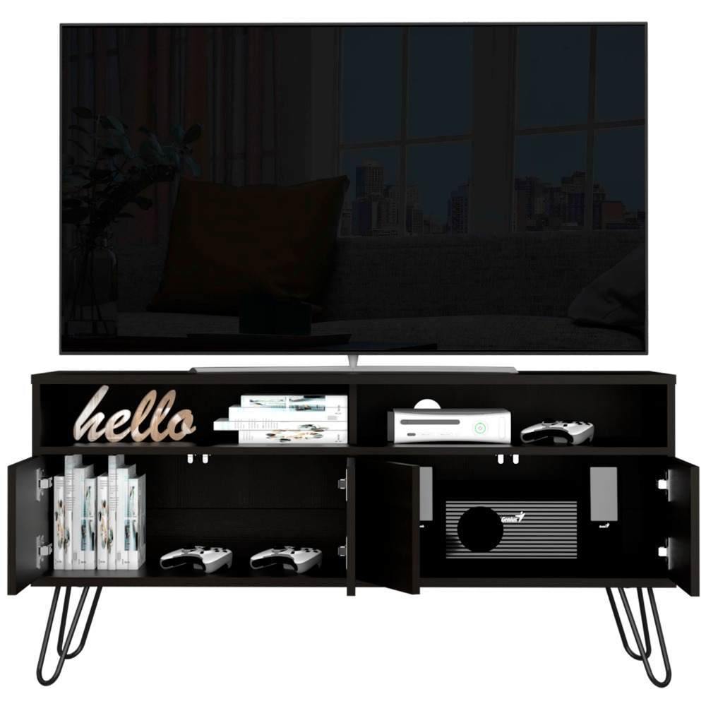 Rack Vassel Wengue 123 cm con Cuatro Puertas - Muebles para TV | Bylmo