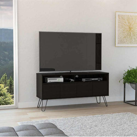 Rack Vassel Wengue 123 cm con Cuatro Puertas - Muebles para TV | Bylmo
