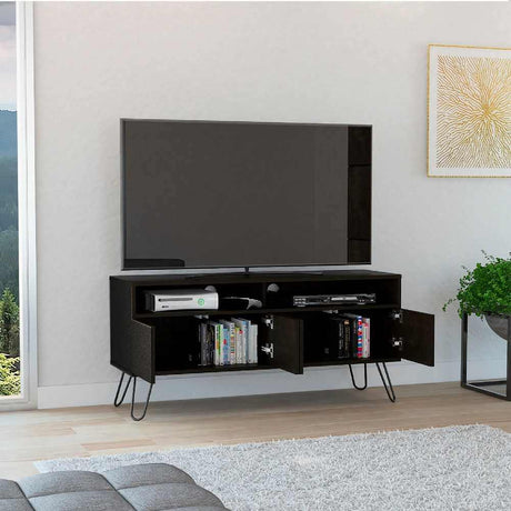 Rack Vassel Wengue 123 cm con Cuatro Puertas - Muebles para TV | Bylmo