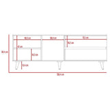 Rack de TV Acacia Rovere y Blanco 159x58.4cm para TV Hasta 60 Pulgadas y con Tres Compartimientos - Muebles para TV | Bylmo