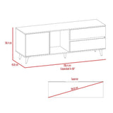 Rack de TV Acacia Rovere y Blanco 159x58.4cm para TV Hasta 60 Pulgadas y con Tres Compartimientos - Muebles para TV | Bylmo