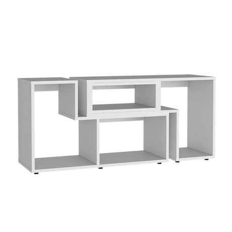 Rack de TV Extensible Beijing Blanco 160x57cm Para TV Hasta 40 Pulgadas sin Cajones y con Patas - Muebles para TV | Bylmo